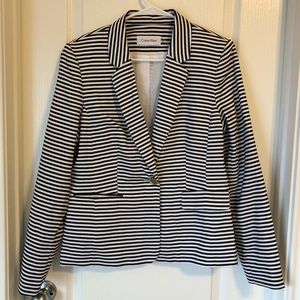 Calvin Klein Black and White Striped Blazer